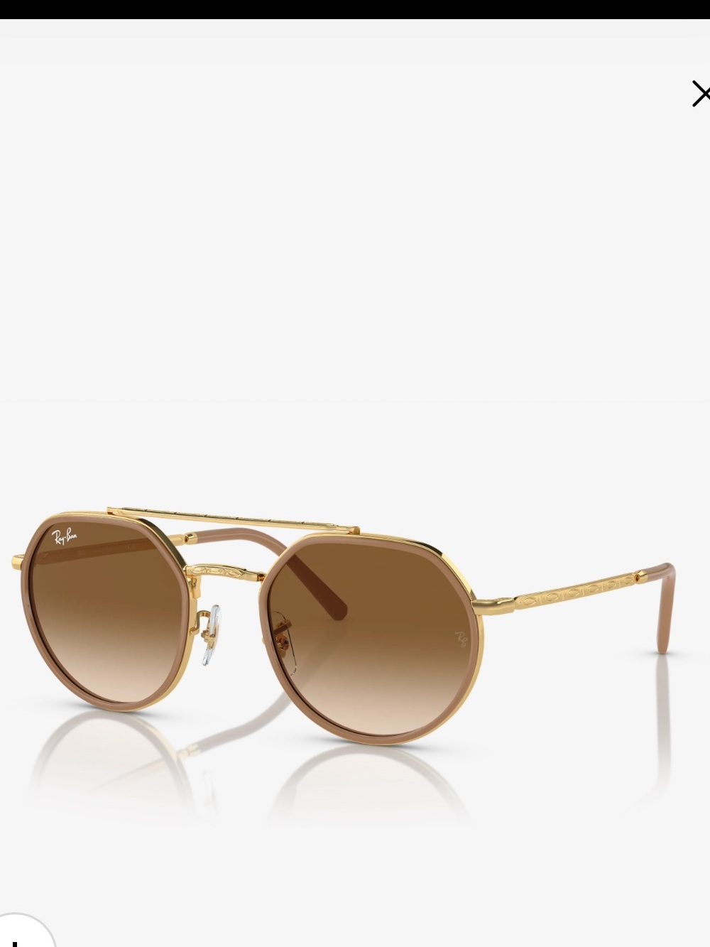 Ray-Ban 3765 aristian gold frame; light brown gradient lenses size 53-22